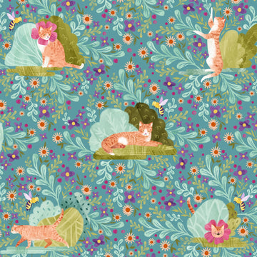 Multi Curiosity Blooms DS032625 # ST-DPJ2703MULTI,  sold in 1/2 yard increments
