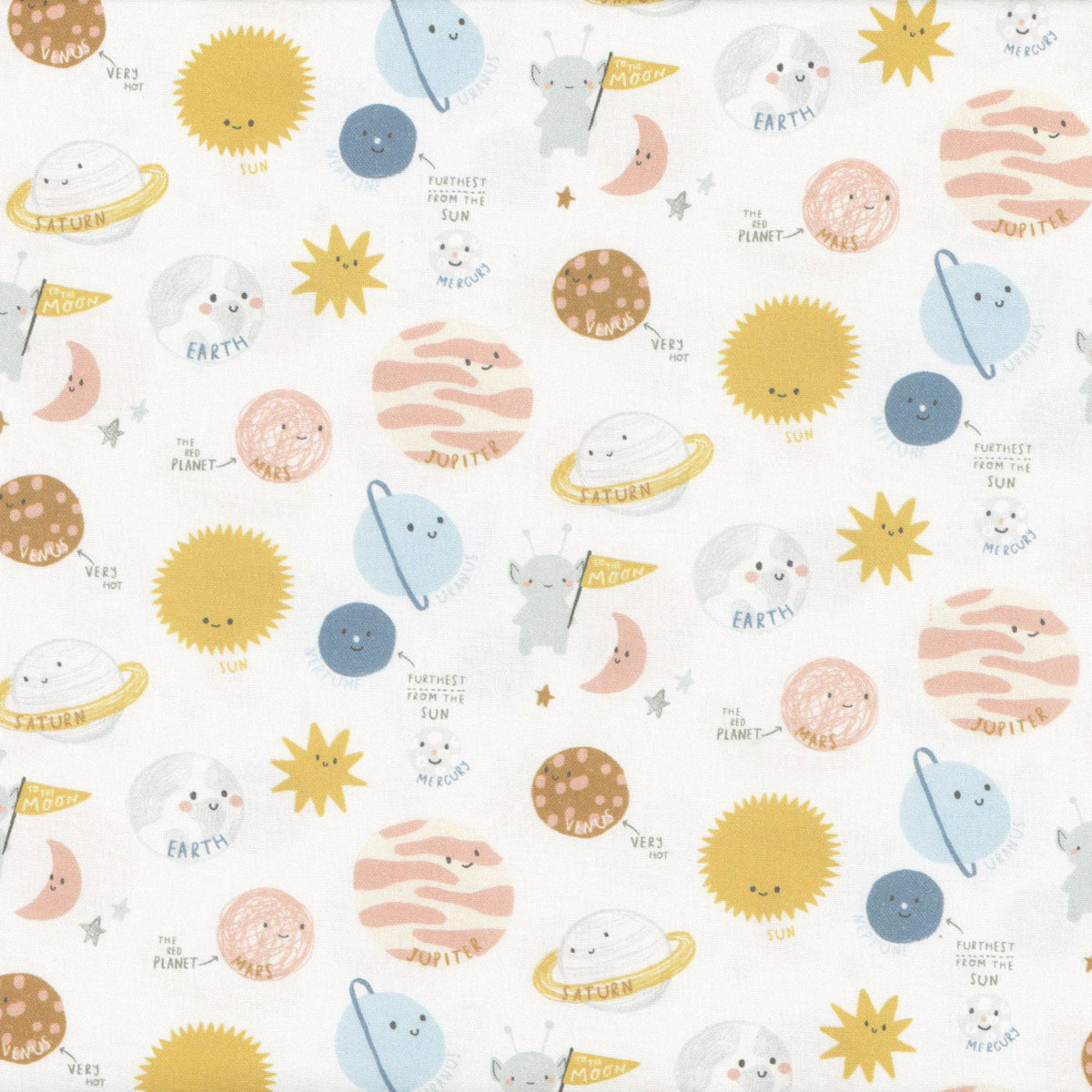 Dear Stella Fabrics To The Moon Planetary Glacier