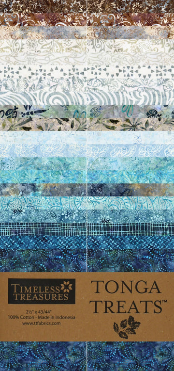 Timeless Treasures 2.5 in Strips Tonga Batik Juniper 40pcs
