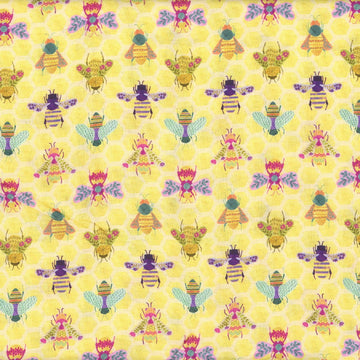 Bee Curious DPJ2705LimeLight,  sold in 1/2 yard increments