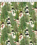 Snovalley Digital Snowman Forest Y3868-58 Light Butter,  sold in 1/2 yard increments-2