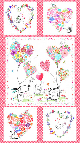 White Love is in the Air Digital 24" Panel Valentines # Y4287-1