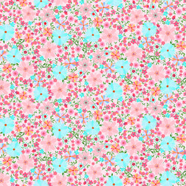 Multi Color Love is in the Air Digital Floral Valentines # Y4290-55,  sold in 1/2 yard increments