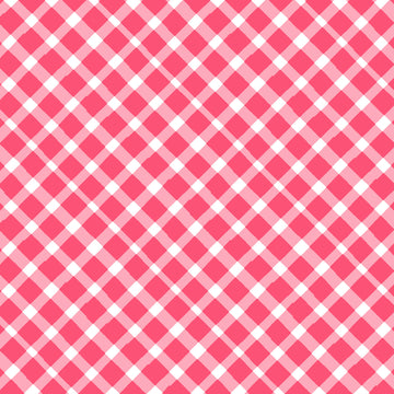 Light Red Love is in the Air Diagonal Plaid Valentines # Y4293-4,  sold in 1/2 yard increments