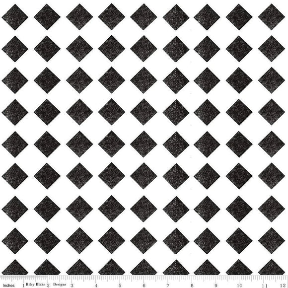 Mad Masquerade Check Mate Black (C11959-BLACK) sold in 1/2 yard increments