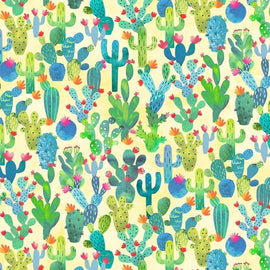 La Vida Loca Cactus Garden Yellow CX9417-YELL,  sold in 1/2 yard increments