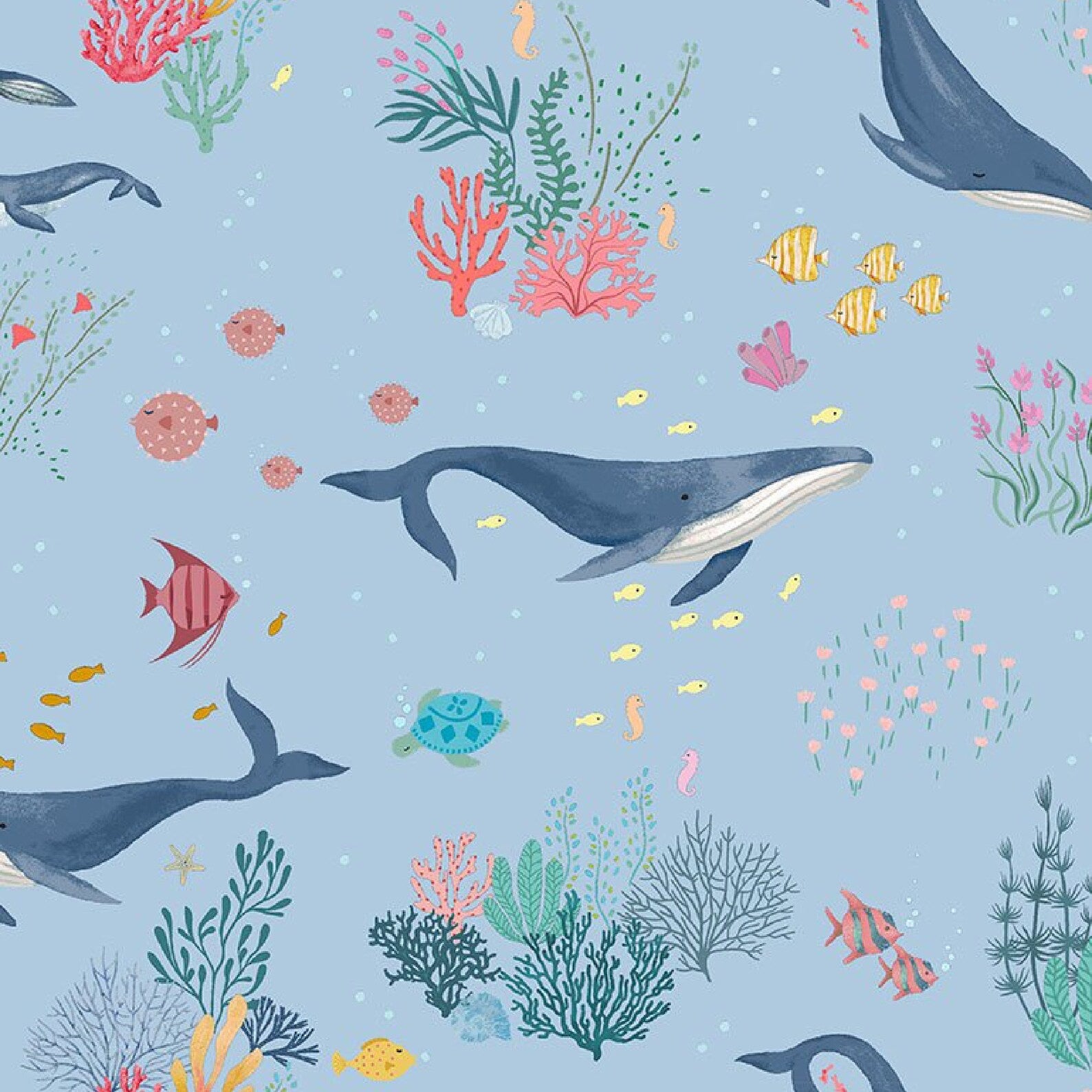 Blue Whale Fabric ST-D2100