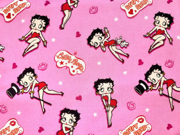 Betty Boop in pink  Fabric - StoryQuilts.com
