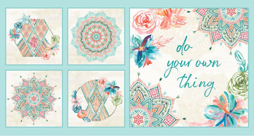 MEANDERING MACRAME BY DINA JUNE PANEL  Fabric - StoryQuilts.com