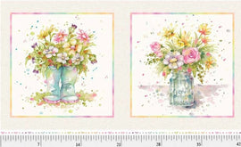 Boots and Bloom  Pillow Panel 44 x 20 04732-B