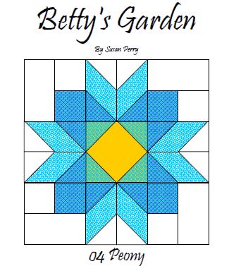 Betty's Garden Pattern 4 - Peony  Pattern - StoryQuilts.com