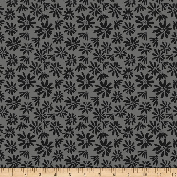 Juniper Daisy Grey  Fabric - StoryQuilts.com