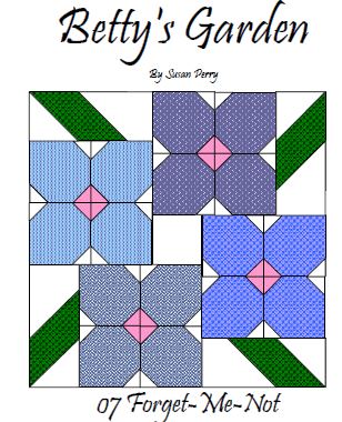 Betty's Garden Pattern 7 - Forget Me Not  Pattern - StoryQuilts.com