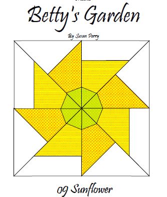 Betty's Garden Pattern 9 - Sunflower  Pattern - StoryQuilts.com