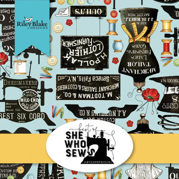 She Who Sews 10 Inch Stacker, 42 Pcs.  Fabric - StoryQuilts.com