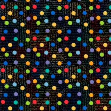 Feeline Good - Black Rainbow Spots  Fabric - StoryQuilts.com