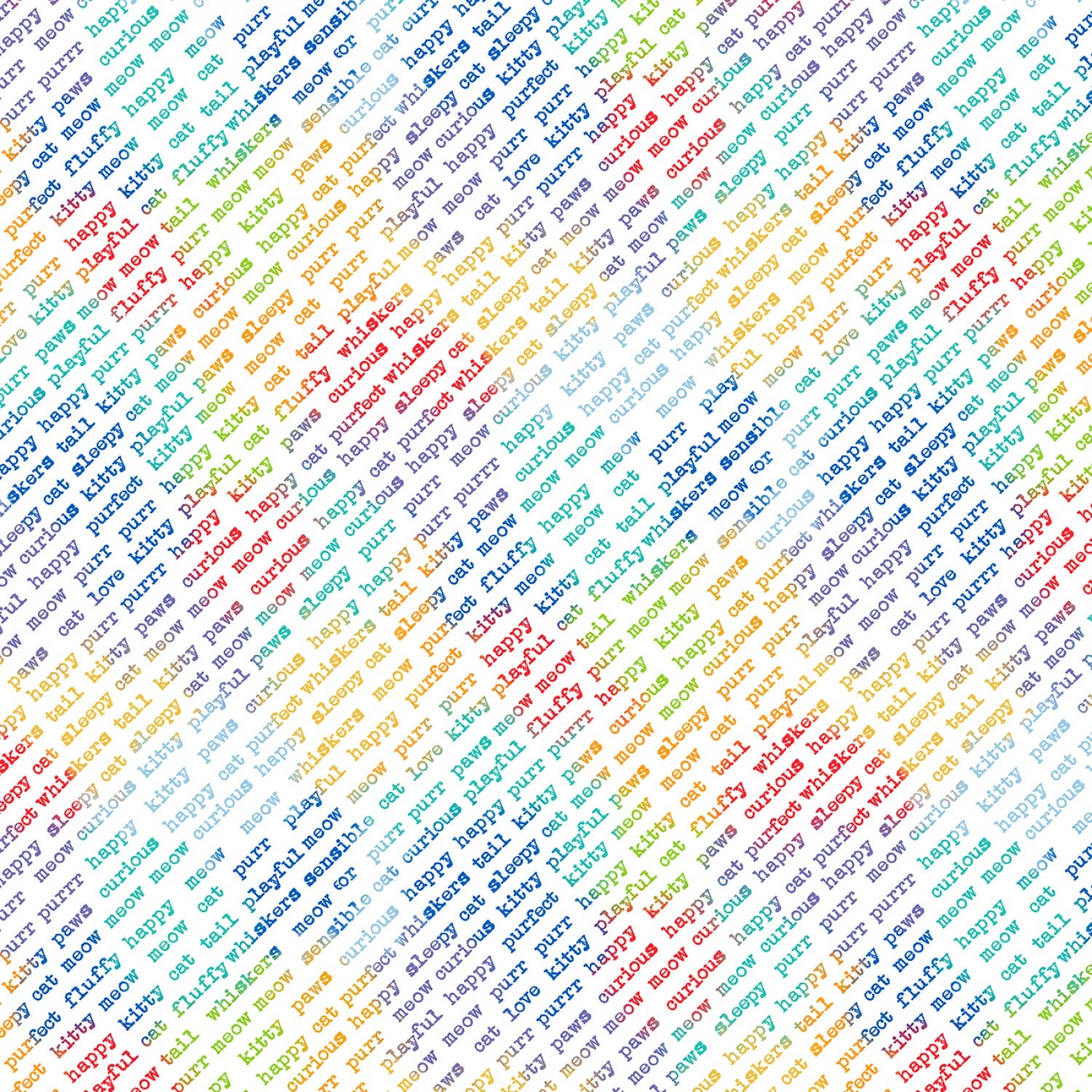 Feeline Good - White Diagonal Words | StoryQuilts.com