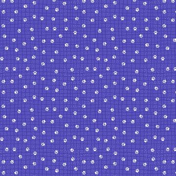 Feeline Good - Blue Paw-kadots  Fabric - StoryQuilts.com
