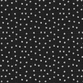 Feeline Good - Black Paw-kadots,  comes in half yard increments