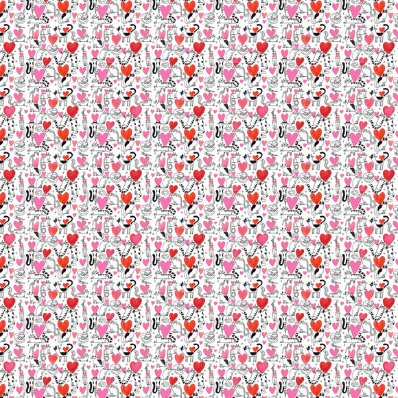 Pink Hearts & Cats from Purrfect Cats by Terry Runyan Collection