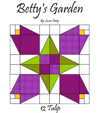 Betty's Garden Pattern 12 - Tulip  Pattern - StoryQuilts.com