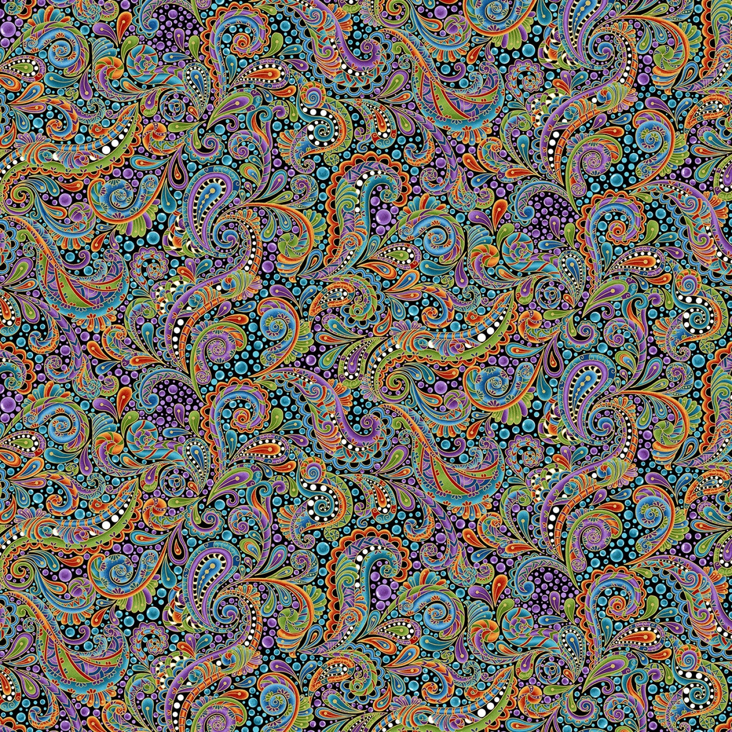 Multi Bubble Paisley w/Metallic  13005MB-99