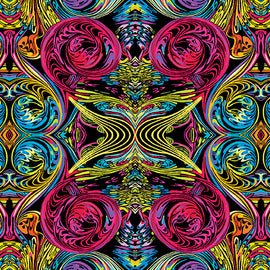 Heartscapes - Curlique Red/Multi By Paula Nadelstern 13146-10,  sold in 1/2 yard increments - 0