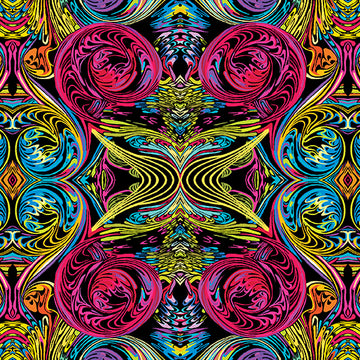 Heartscapes - Curlique Red/Multi By Paula Nadelstern 13146-10,  sold in 1/2 yard increments  Fabric - StoryQuilts.com