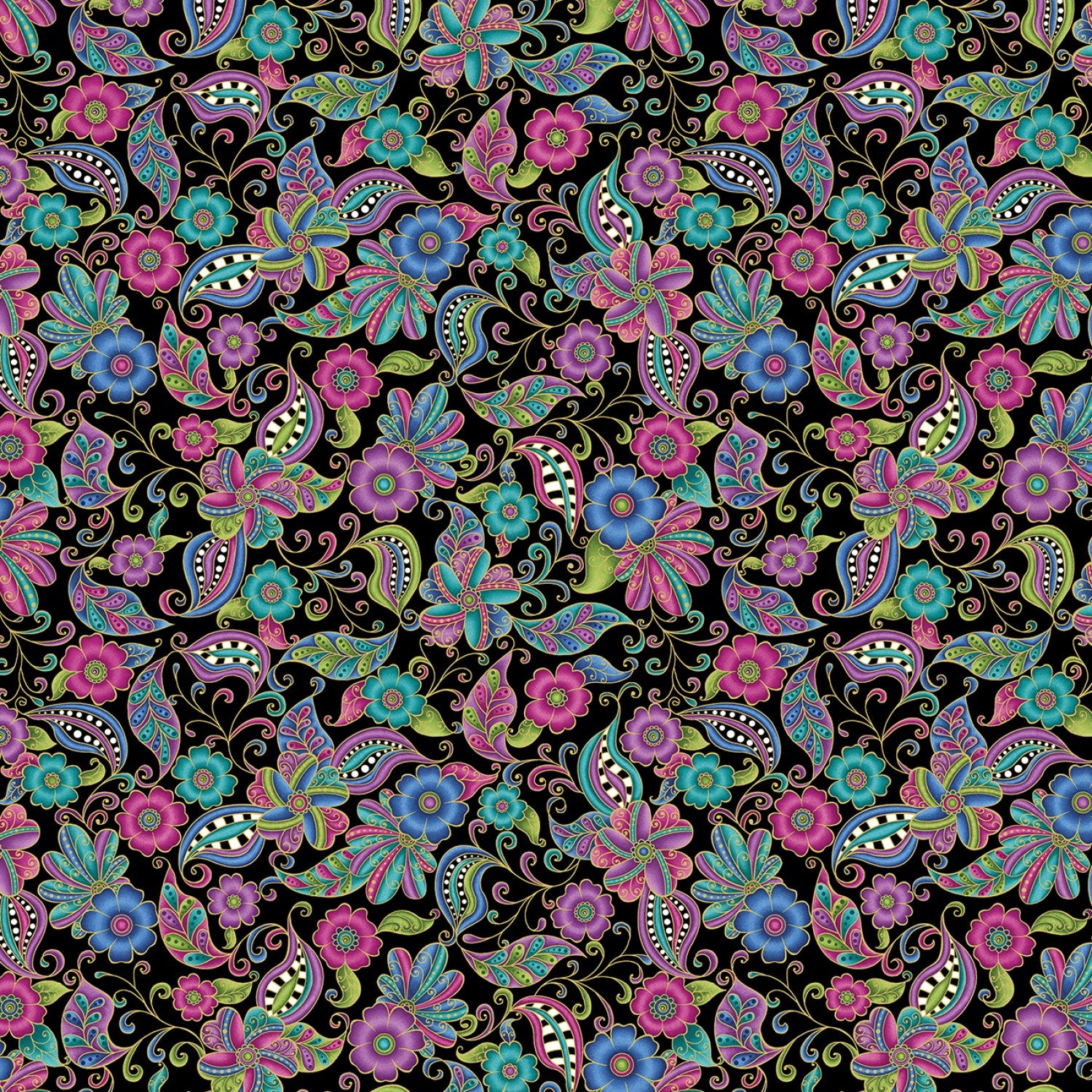 Black Floral Paisley from Alluring Butterfly