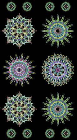 Blue/Multi Needle Stars Panel