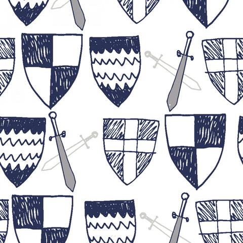 White Swords & Shields  Fabric - StoryQuilts.com
