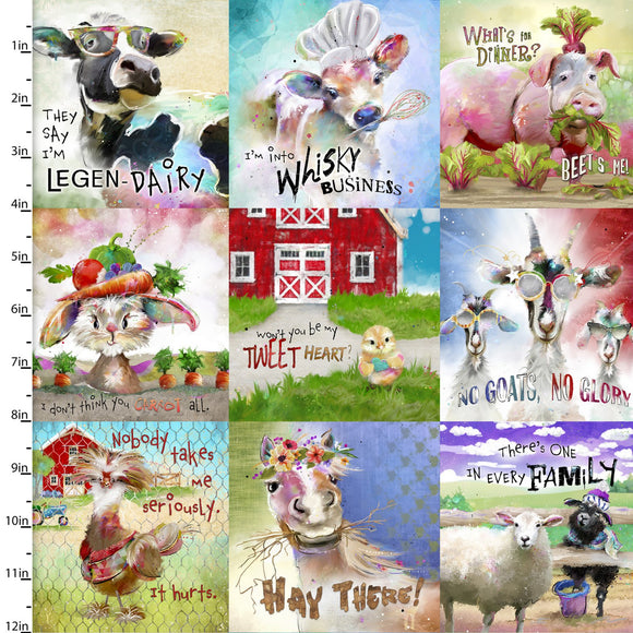 Welcome to the Funny Farm by Connie Haley, sold in 1/2 yard increments