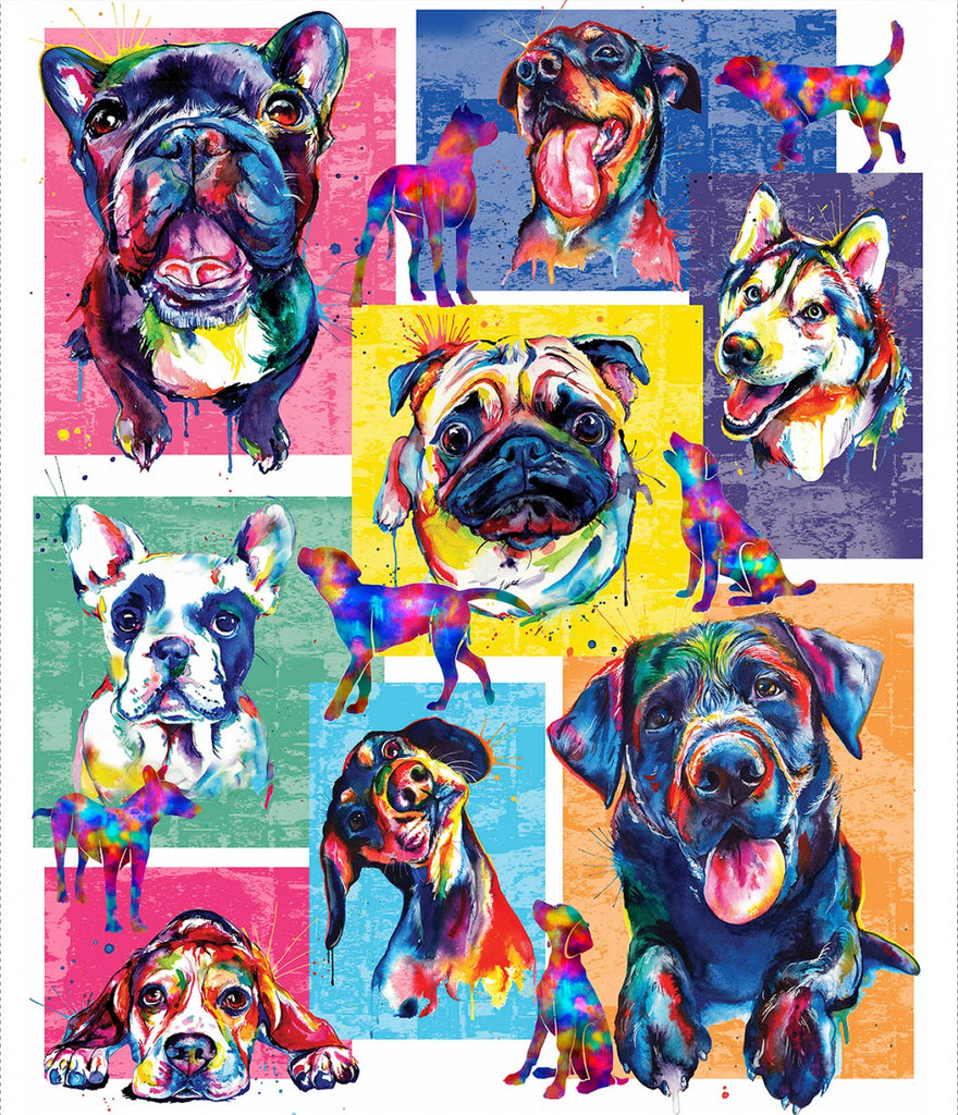 Multi Dogs in the City Panel Digitally Printed