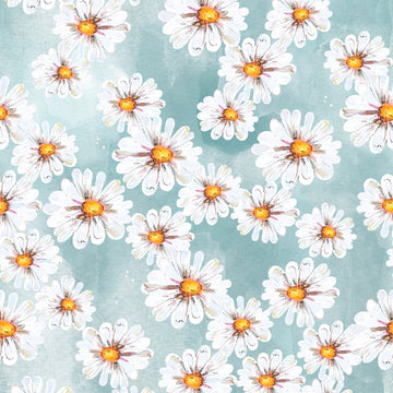 Blue Daisy Bunch from 3 Wishes,  sold in half yard increments