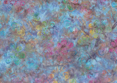 Multi-color Floral Batik by Wilmington