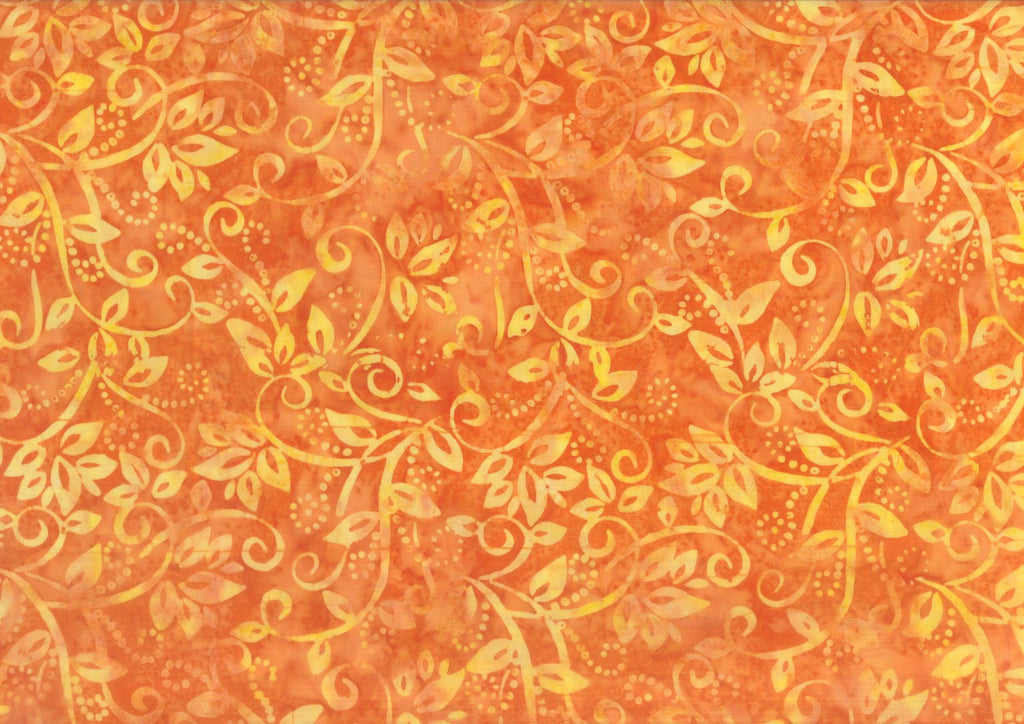 Orange Floral Batik by Wilmington