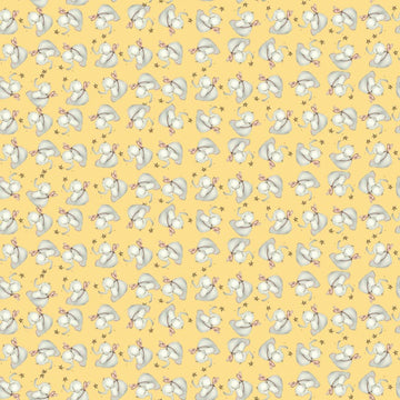 Sweet Baby - Baby Elephant Fairy - Yellow,  sold in 1/2 yard increments  Fabric - StoryQuilts.com
