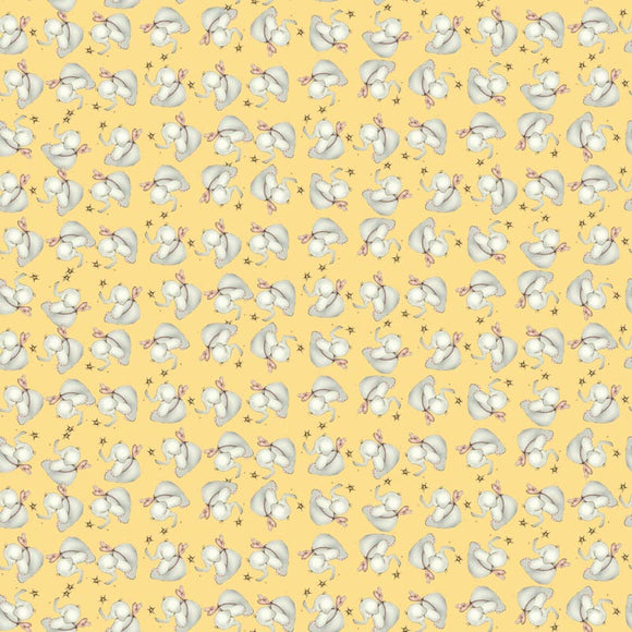 Sweet Baby - Baby Elephant Fairy - Yellow,  sold in 1/2 yard increments