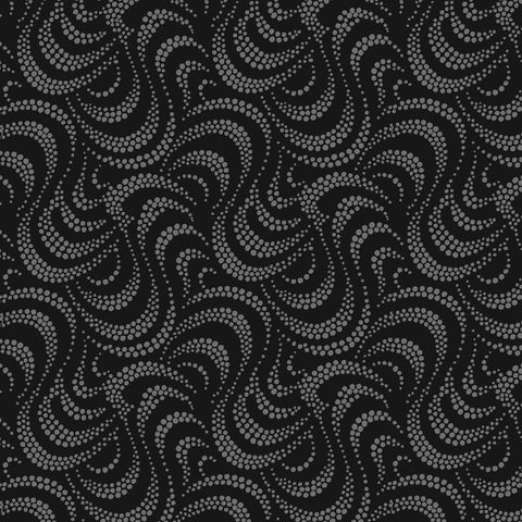 Charcoal Wave  Fabric - StoryQuilts.com