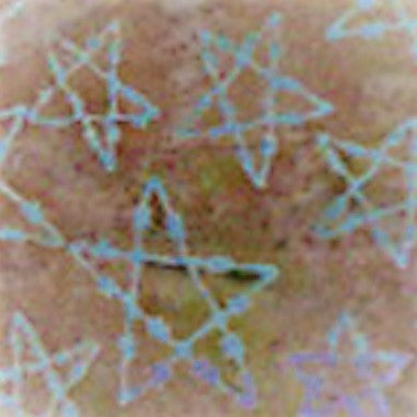 Western Batik Quilt Fabric Light Sand and Light Blue and Lilac Barbed Star  Fabric - StoryQuilts.com