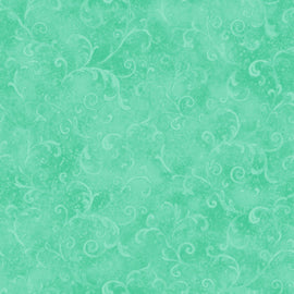 Sea Green Filigree  Fabric - StoryQuilts.com