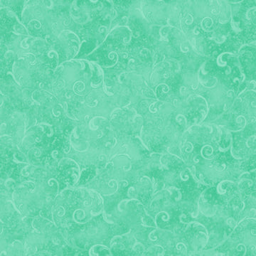 Sea Green Filigree  Fabric - StoryQuilts.com
