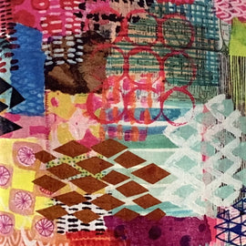 Garden Flight Blue Geometric Patchwork