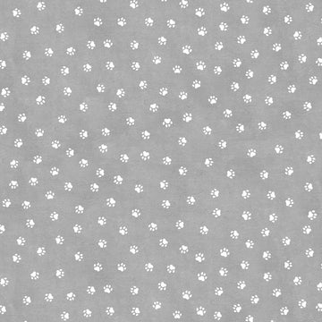 Grey Paw Prints from Wilmington Prints,  comes in 1/2 yard increments