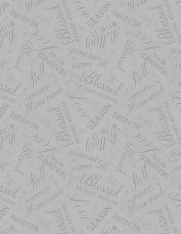 Homemade Happiness Gray Words  Fabric - StoryQuilts.com