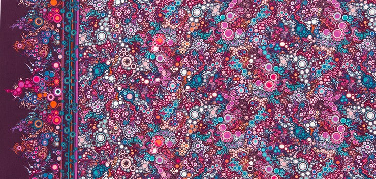 Effervescence Boysenberry Border  Fabric - StoryQuilts.com