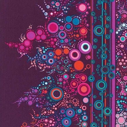 Effervescence Boysenberry Border  Fabric - StoryQuilts.com