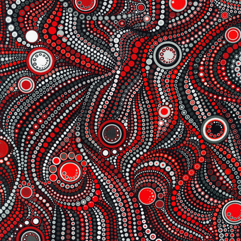 Effervescence Crimson Circles & Dots  Fabric - StoryQuilts.com