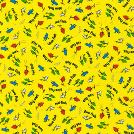 Yellow Fish from A Little Dr. Seuss Collection,  sold in 1/2 yard increments
