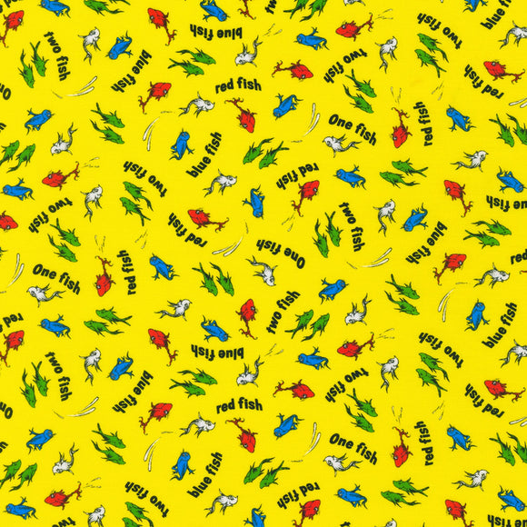 Yellow Fish from A Little Dr. Seuss Collection,  sold in 1/2 yard increments